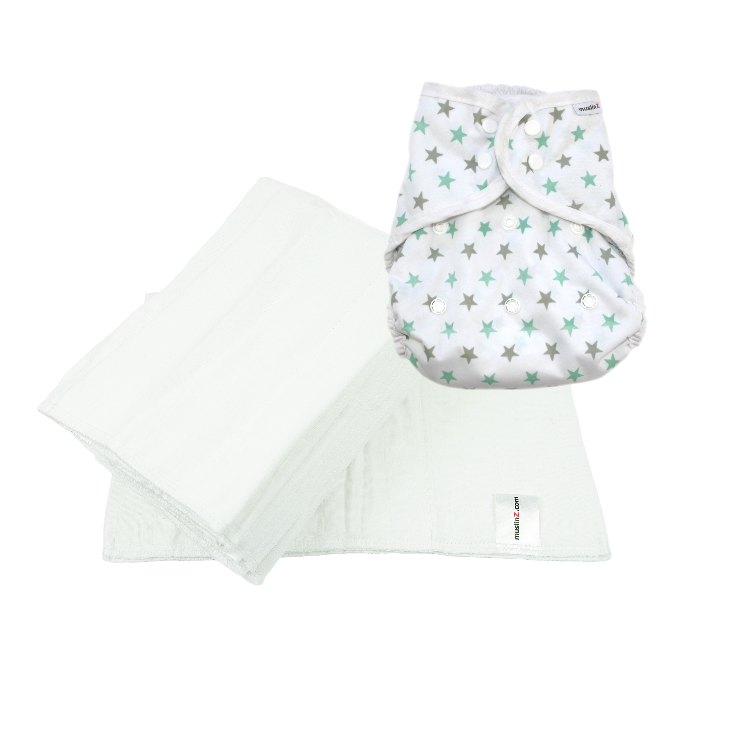 Size 2 Cover - Mint Star with 6pk White